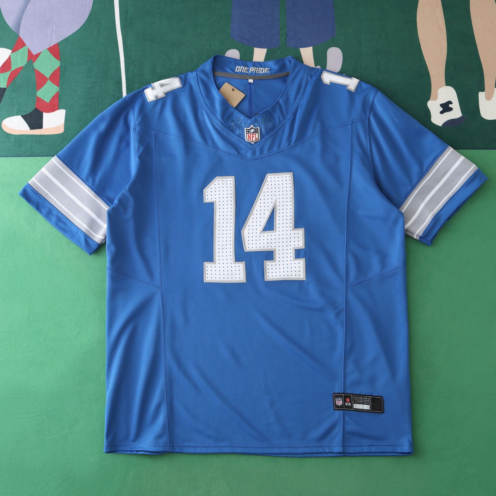 129565d034 2425 Detroit Lions blue 3th generation 14#ST BROWN - immagine 1