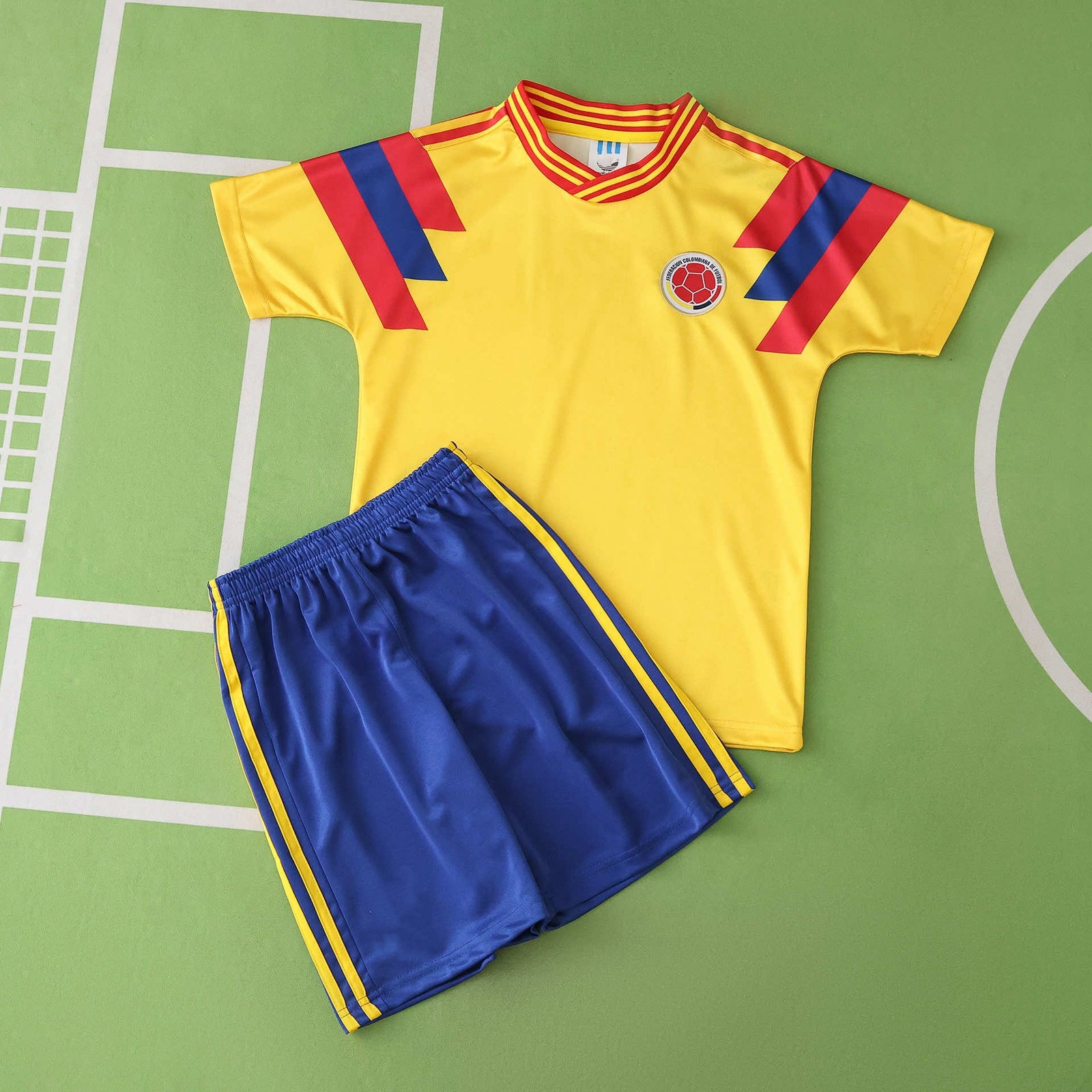 2057613963 1990 season Colombia home retro Kids kit - Imagen 1