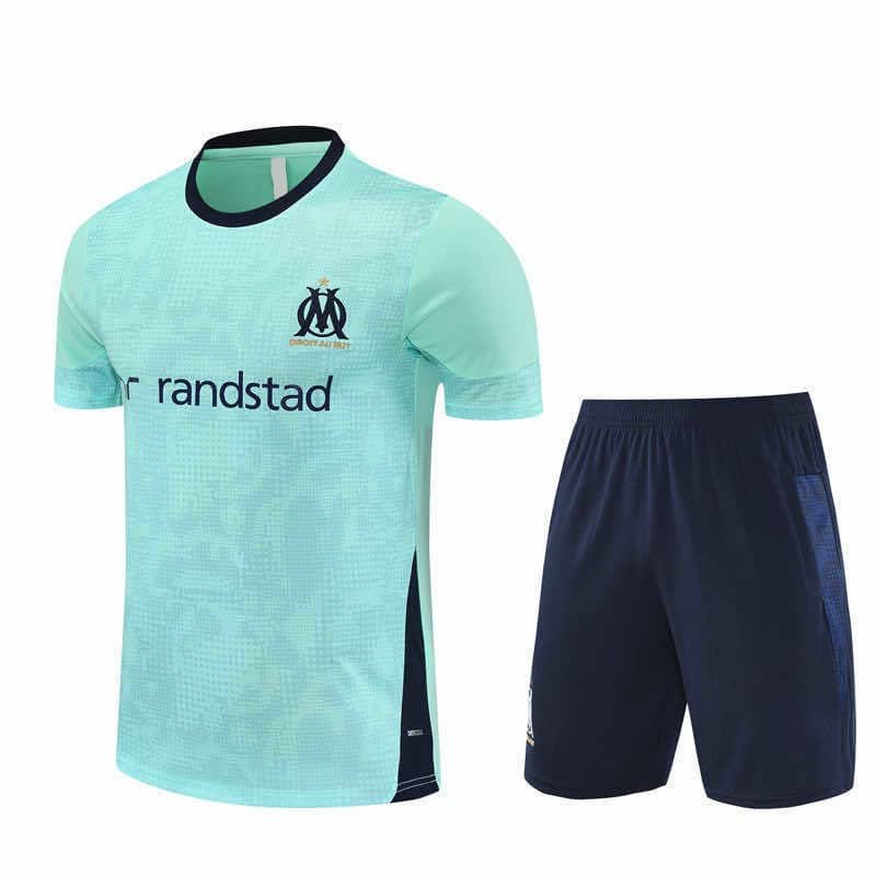 28e84077d4-1 2526 season Olympique de Marseille Training clothes suit Short sleeve Fan version - Imagem 1