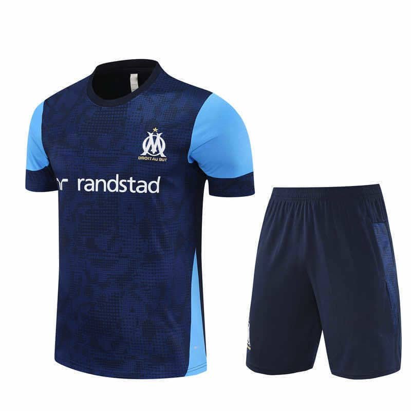 3c8ed26e60-1 2526 season Olympique de Marseille Training clothes suit Short sleeve Fan version - Imagem 1