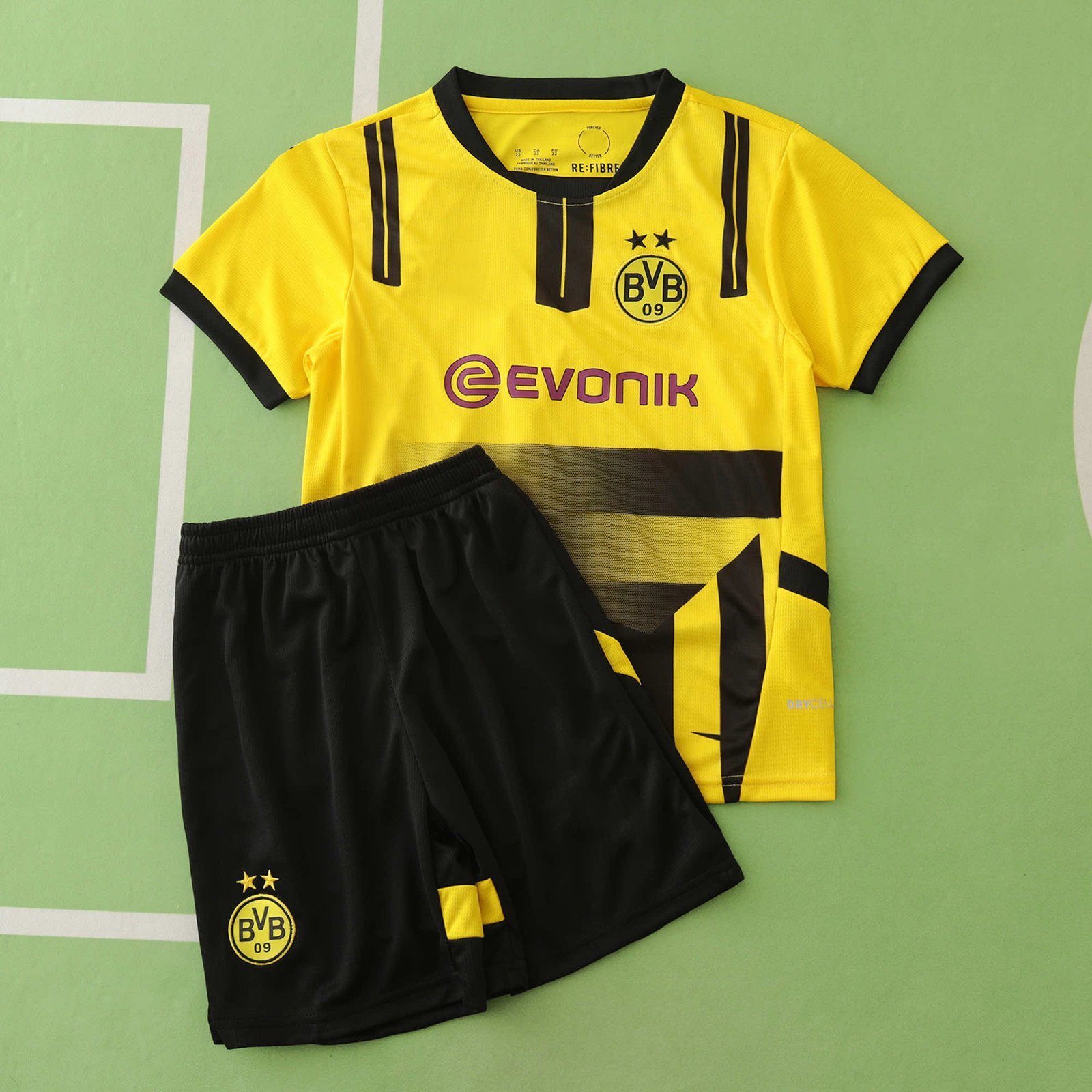 55daedf2e6 2425 season Borussia Dortmund home Champions League version Kids kit – Image 1
