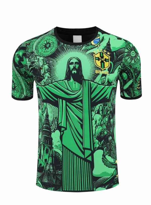 2526 Brazil Jesus Training clothes suit Short sleeve Fan version - 图片 10