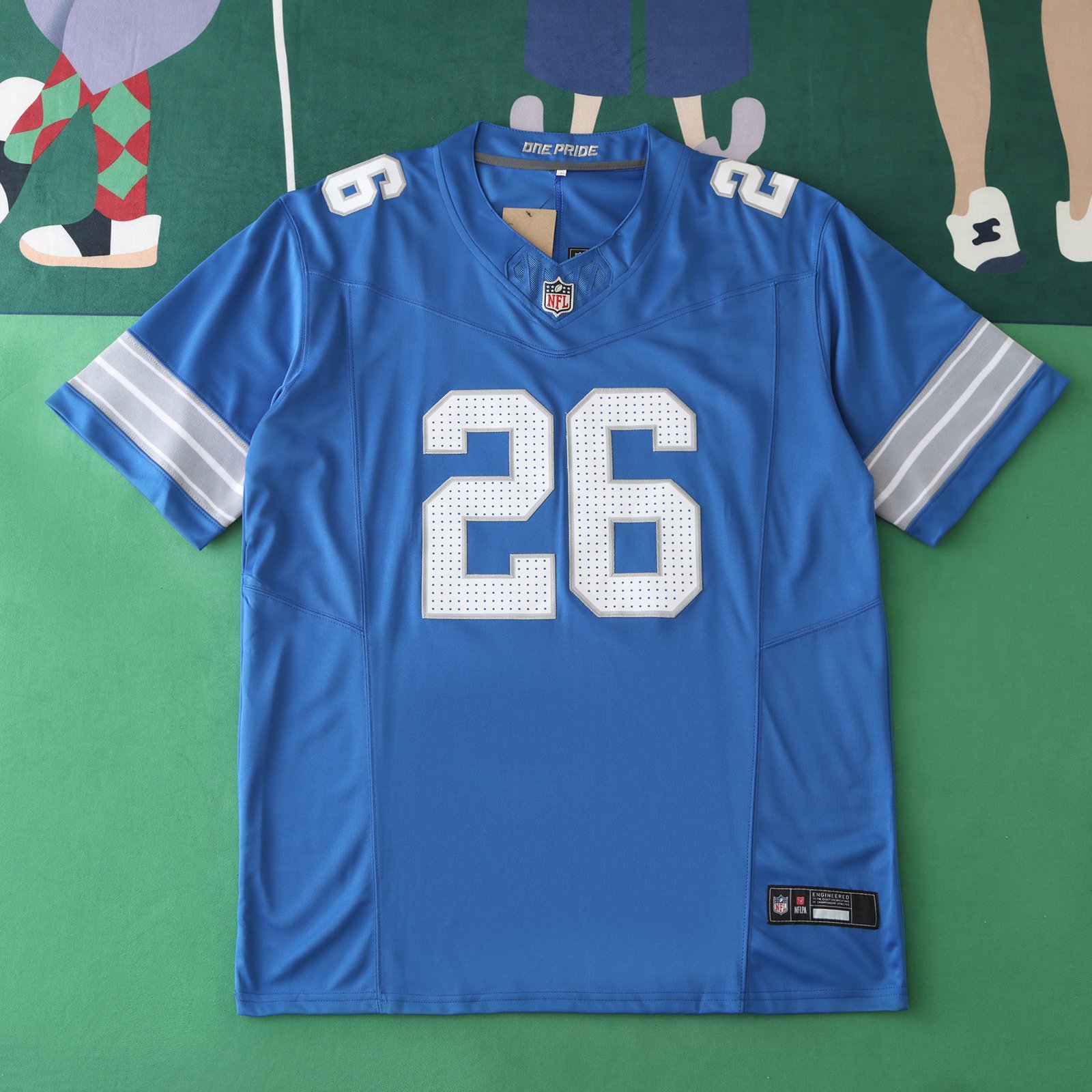 da716d2c2a 2425 Detroit Lions blue 3th generation 26#GIBBS - immagine 1