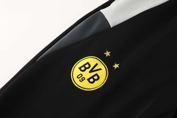 2425 Borussia Dortmund Black gray Long zipper jacket set - Imagem 3