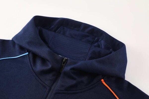 2425 Olympique de Marseille navy blue Hooded Long zipper jacket set – Image 9